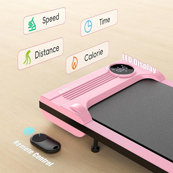 ANCHEER Under Desk Treadmill, Walking Pad Treadmill with Incline, 2.5HP Portable Treadmills for Home 300 lb Capacity, Smart APP Control Jogging Machine with Remote Control, Installation-Free