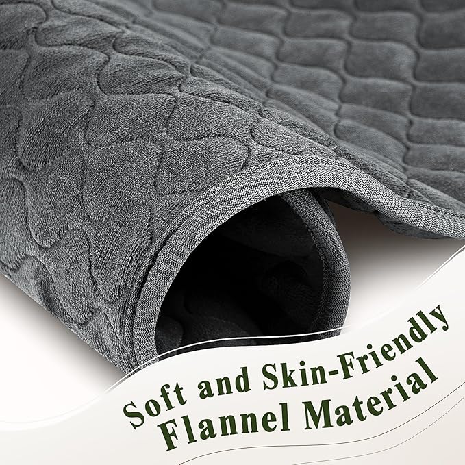32"x24" Extra Large Heating Pad for Back&Cramps Relief, XL Electric Heating Pads for Neck Shoulder Pain Relief Heat Pad Upgraded 6 Heat Settings, 4 Timer Options Auto Shut-Off Machine Washable Gray