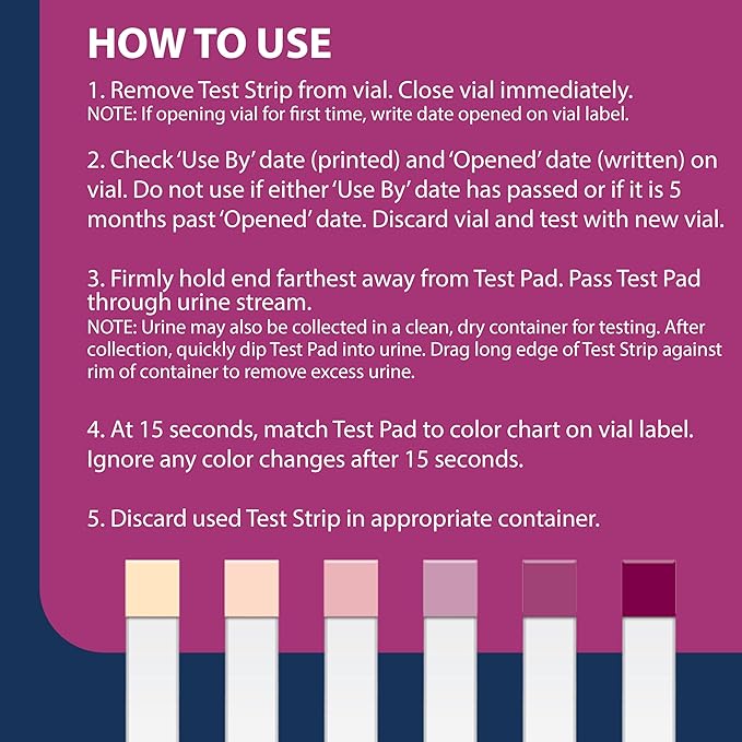 TRUEplus Ketone Test Strips, Urinalysis Test Sticks Ideal for Low-Carb Dieters and People with Diabetes, 100 Count