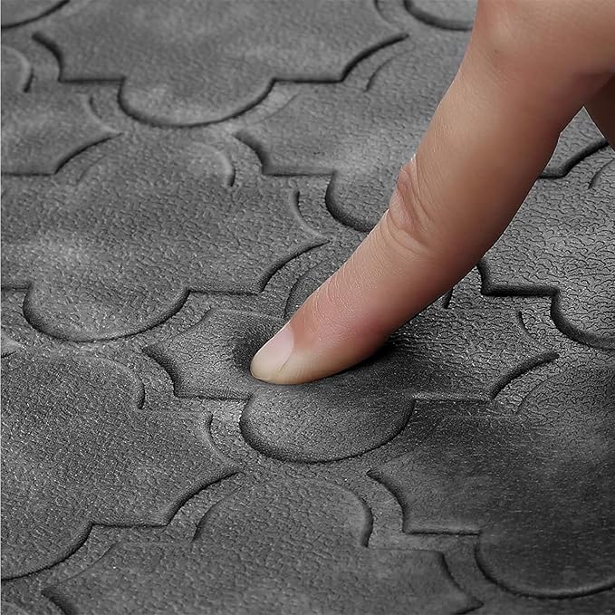 WISELIFE Kitchen Mat Cushioned Anti Fatigue Floor Mat,20"x32", Thick Non Slip Water Resistant Kitchen Rugs and Mats,Heavy Duty Foam Standing Mat for Kitchen,Floor,Home,Desk,Sink, Grey