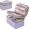 Medicine Storage Bag Pill Bottle Organizer with Portable Small Pouch Travel Medication Bottle Organizer for Emergency Home First Aid Box Kit (Purple)
