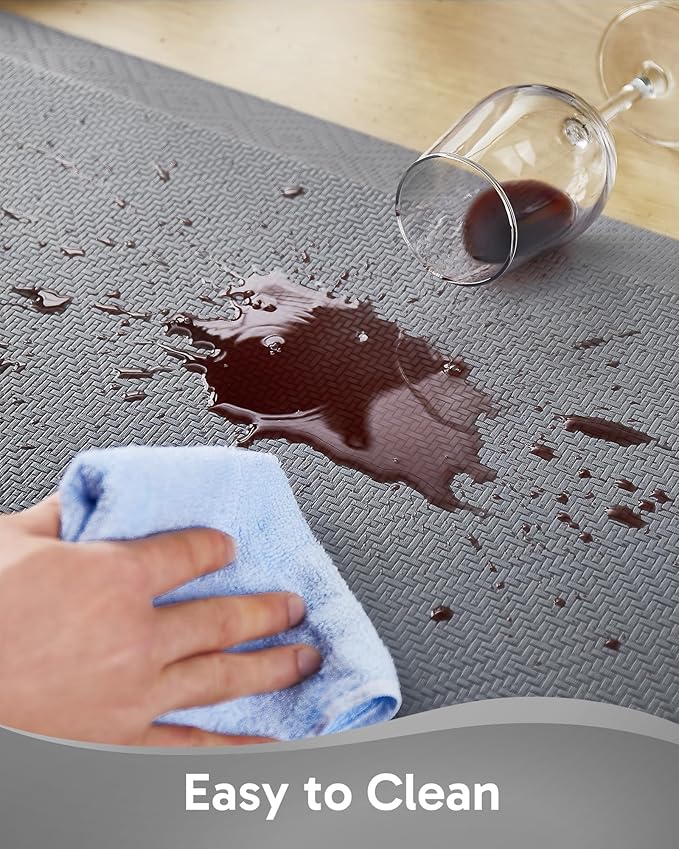 Ophanie Kitchen Mats for Floor, 3/4 Inch Thick Kitchen Rugs, 24'' x 70'' Anti Fatigue Standing Cushioned Mat, Waterproof,Comfort Ergonomic Mat for Office, Home, Sink, Grey Non-Slip Bottom