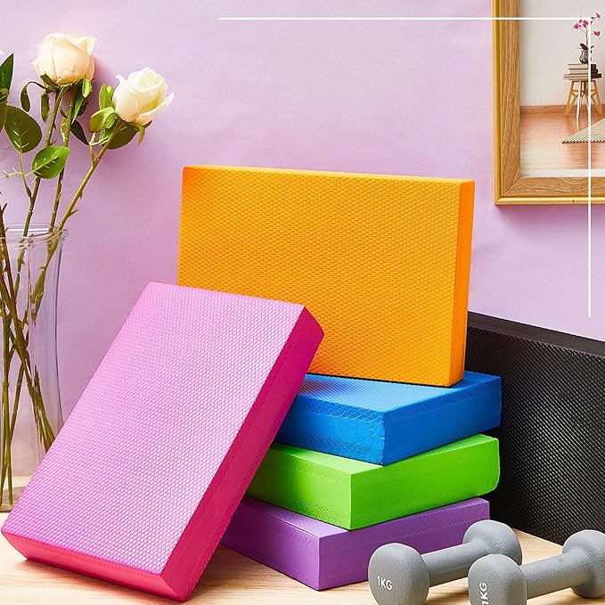 Hanaive Balance Pad Foam Pad Yoga Mat Trainer Non Slip Cushion Exercise Knee Mat for Fitness Stability Stretching, Pilates, Physical Therapy, Core Trainer, 11.81 x 7.87 x 1.97 Inch