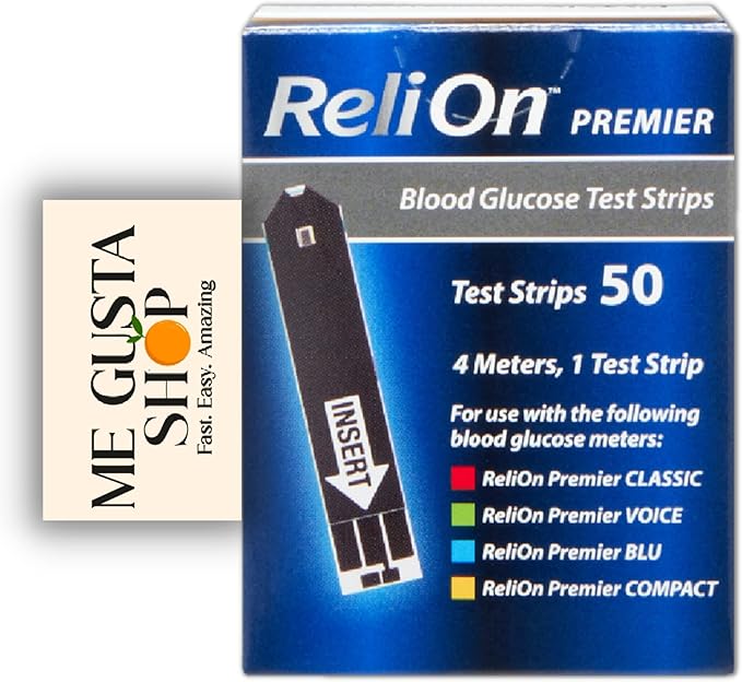 ReliOn Premier Blood Glucose Test Strips, 50 Count, + me Gusta Sticker