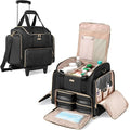 Rolling Medicine Bag for Travel, Large Pill Bottle Storage Bag on Wheels with 4 Cases and Detachable Trolley, Black