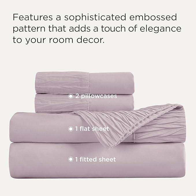 Bedsure Full Size Bed Sheets - 4 Pieces Soft Full Sheet Set - Breathable & Cooling - Hotel Luxury - Easy Care Polyester Microfiber Bedding for Women, Men, Pink Mocha