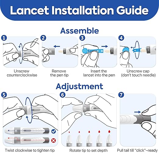 G-425-3 Blood Glucose Monitor Kit, 100 Test Strips, 100 Lancets, 1 Blood Sugar Monitor, 1 Control Solution, 1 Lancing Device, Diabetes Testing Kit, No Coding, Large Display, Glucometer for Home Use