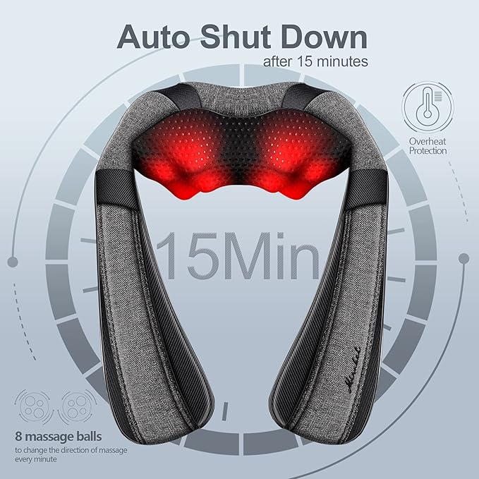 Mothers Day Gifts for Mom Wife Women, Fathers Day Dad Husband Men Gifts, Shiatsu Neck Back and Shoulder Massager with Heat for Pain Relief Deep Tissue, Birthdays, Valentine’s Day, Christmas Gift