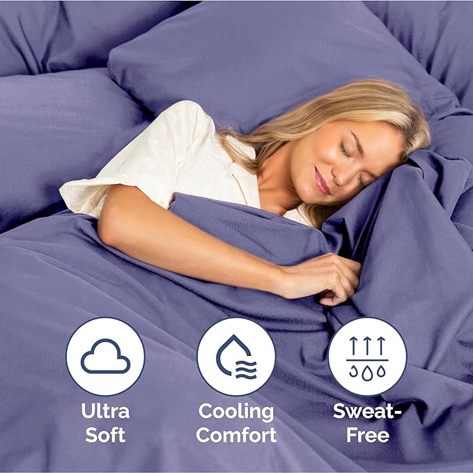 Cal King Size 4 Piece Sheet Set - Extra Soft, Breathable & Cooling Sheets - Hotel Luxury Bed Sheets for Women & Men - Deep Pockets, Easy-Fit & Wrinkle-Free Sheets - French Violet Oeko-Tex Bed Sheets