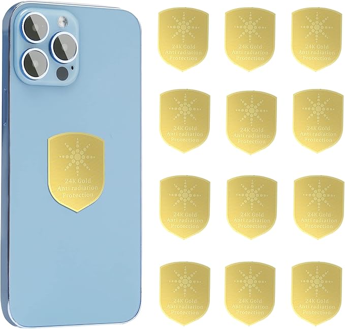 WeLohas Phone Protection Sticker,Works for Cell & Smart Phones, Laptops, Tablets,TV, Monitors - Suitable for All Devices,Golden -12Pcs