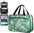 Fustylead Koi Fish Swimming in Lotus Pound Travel Medicine Organizer Bag Home Storage First Aid Kit Large Pill Case with Zipper for Pill Bottle, Vitamins, and Medical Supplies