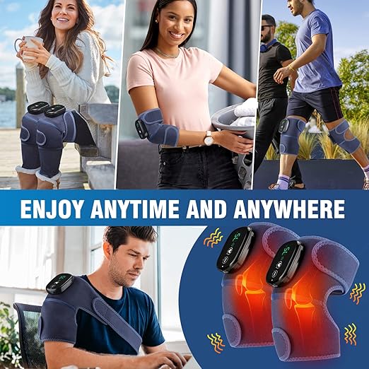 MOAJAZA Knee Massager with Heat and Vibration, Heating Pads for Knee Shoulder Elbow Deep Issue