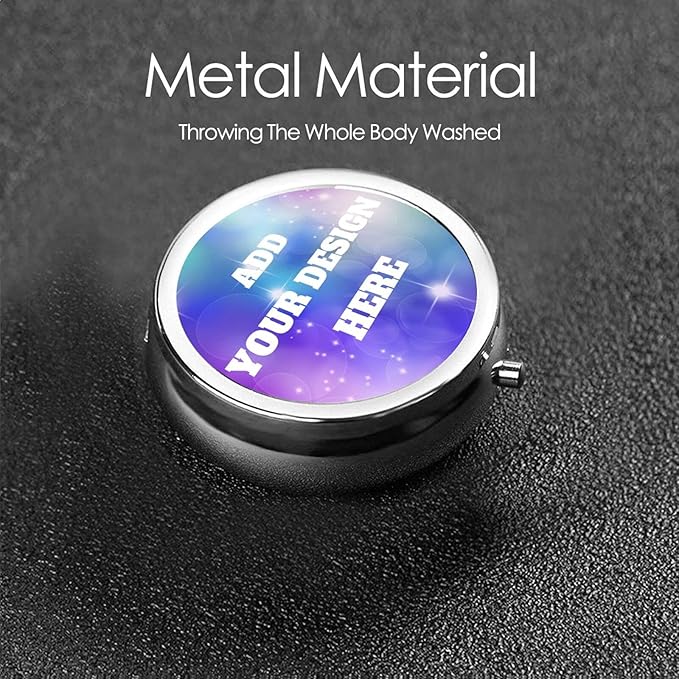 Custom Pill Box, Personalized Add Image/Text/Logo Pill Case Storage for Pocket Purse and Travel, Creat Your Own Three Compartment Pill Box Size 2 Inch