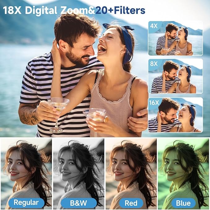 Digital Camera 4K for Photography, 50MP Vlogging Camera for YouTube Video with Flash and 3" 180° Flip Screen, 18X Digital Zoom Compact Travel Cameras with 64GB TF Card for Teens Beginner (White)