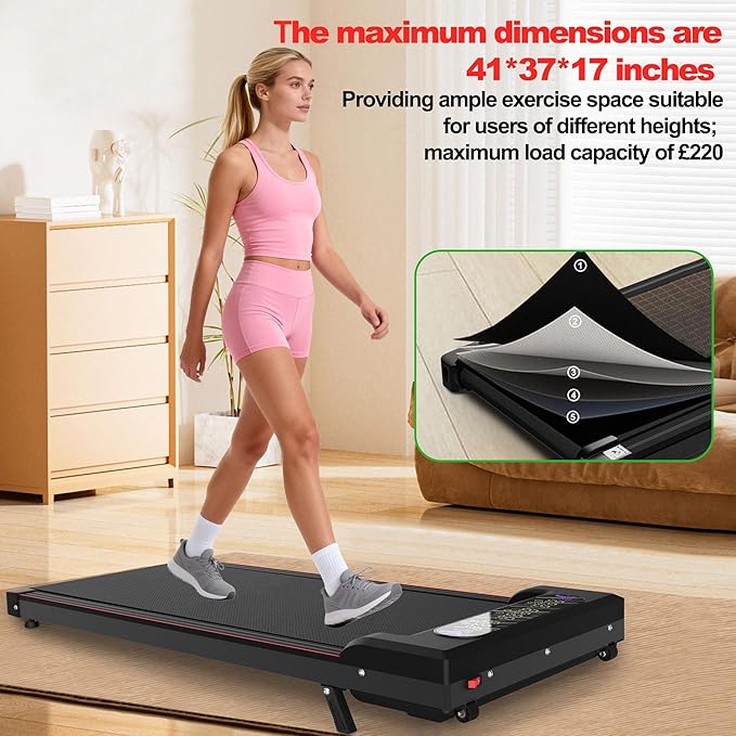 2 in 1 Foldable Walking Pad with Incline and Handle Bar, Compact Under Desk Treadmill with LED Display & Remote Control, Portable Treadmills for Home Office Small Spaces, 265 LBS Capacity
