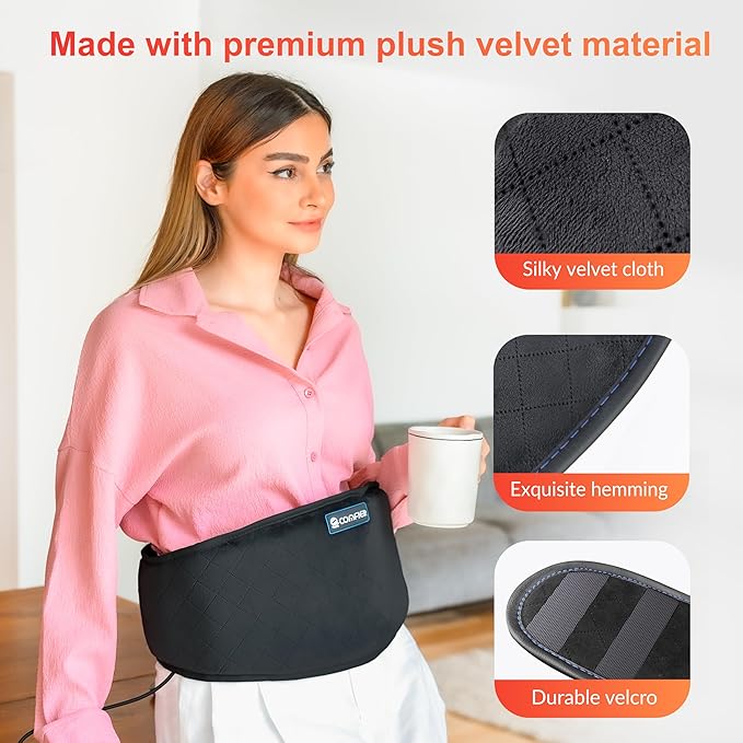 COMFIER Electric Heating Pad for Back Pain, Plug-in Vibration Lower Back Massager with Heat,FSA Eligible HSA,Heat Pad with Auto Shut Off,Heated Waist Belt, Gifts for Women Men Mom Dad (Pack of 2)