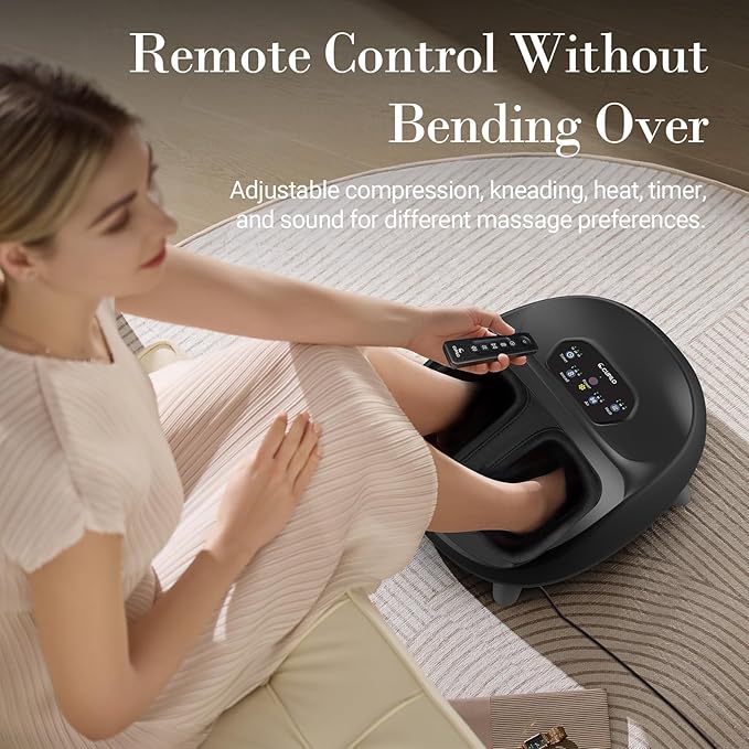 Foot Massager with Heat, FSA Eligible HSA Store Upgraded Full Foot Shiatsu Massage for Neuropathy, Remote Control Multi-Level Settings, Feet Massager for Plantar Fasciitis, Gifts for Men Women
