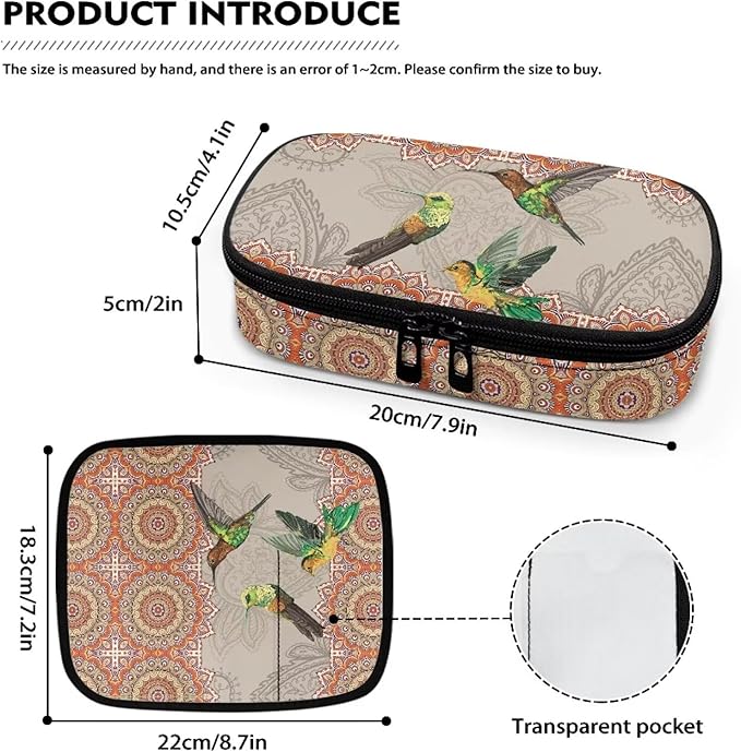 Boho Hummingbird Insulin Cooler Travel Case,Diabetes Carrying Bag for Supplies Keep Medicine Cool While Traveling,Insulin Vial Protector Cooling kit for Storage,Mini Insulated Pack