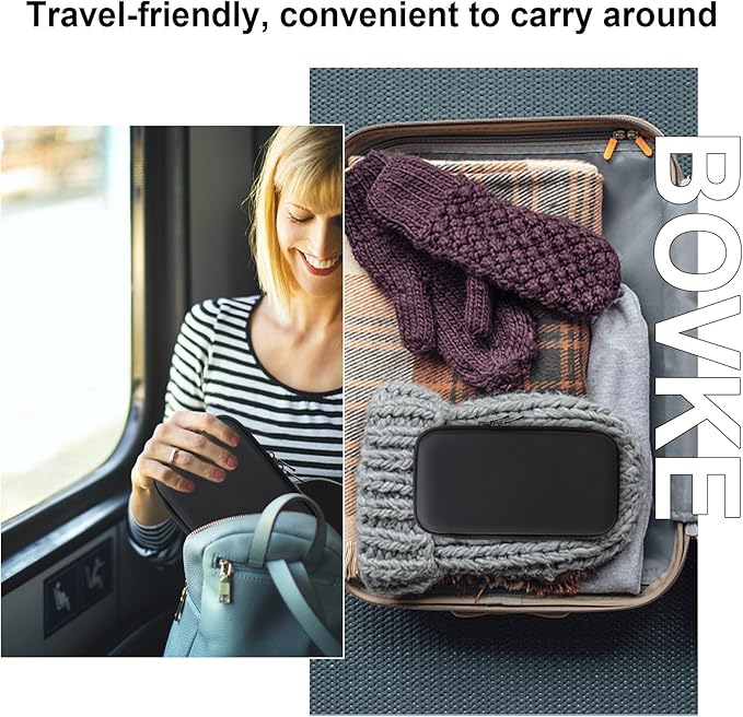 BOVKE Diabetic Supplies Case, Diabetes Travel Bag for Testing Kit, Blood Glucose Monitor Meters, Test Strips, Medication, Lancets, Needles, Syringes and Other Diabetic Supplies, Black