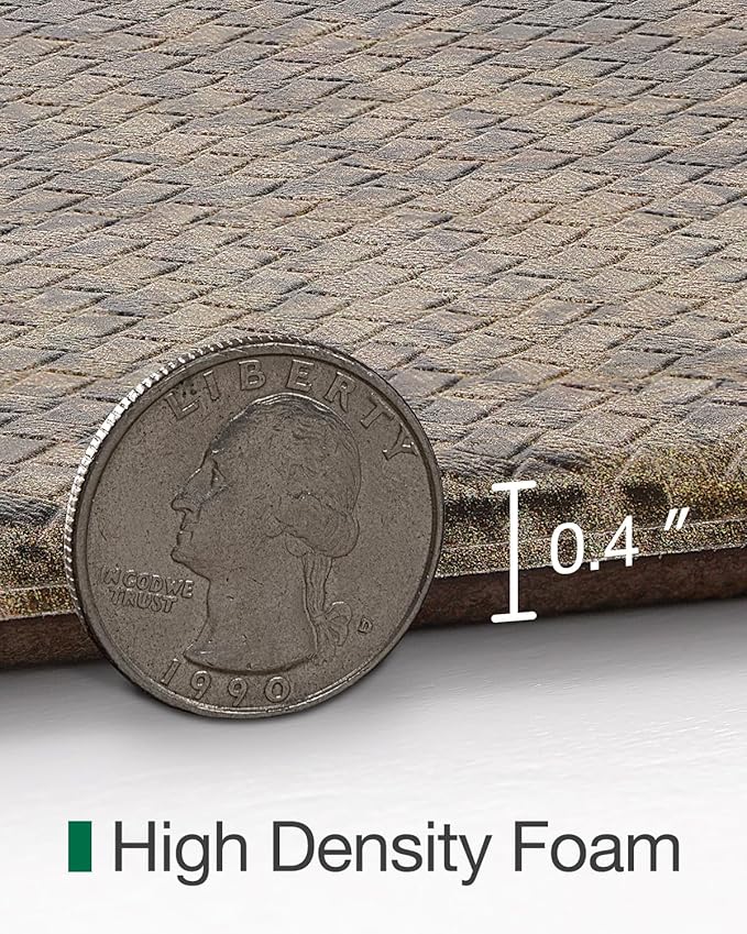 LUMI 2025 Upgraded Anti Fatigue Cushioned Kitchen Mat for Floor, Non-Slip Comfort PVC Padded Mats with Faux Leather Surface for Desk Office, Sink, Laundry, 24"x59"