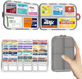 Pill Organizer Medicine Organizer Travel Essentials - Travel Pill Case with Labels, Large Daily Medicine Dispenser