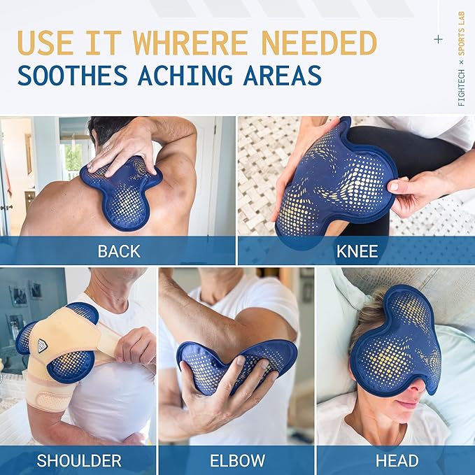 Reusable Gel Ice Pack - Cold/Hot Pack Therapy for Rotator Cuff Injuries Bursitis and Swelling (Hinge Joint, 2-Pack)