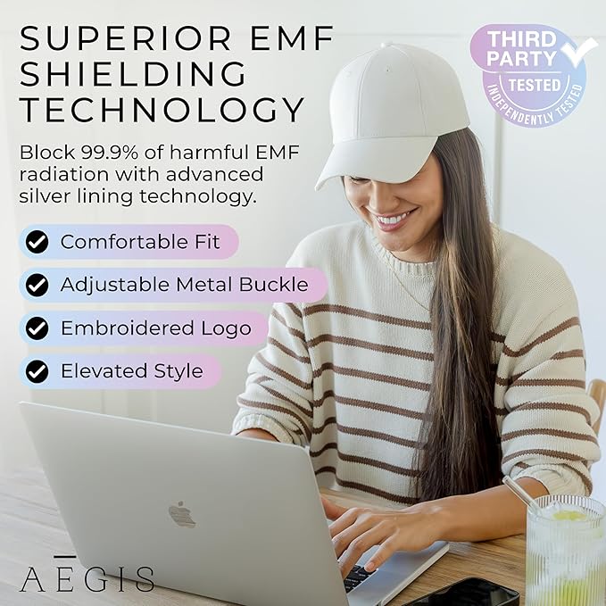 Aegis Apparel Faraday Hat, Silver Lining Fabric Blocks 99% of Wi Fi, Bluetooth, Cell Towers E M F Protection