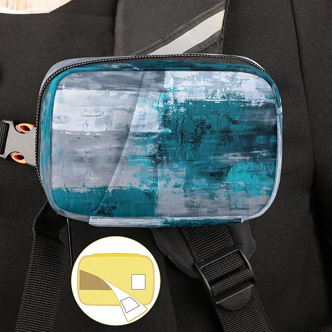 Abstract Turquoise Gray Travel Pill Organizer Box Weekly Portable Pill Case Daily Pills 7 Day Small Birth Control Pills Container Removable Compartments for Medicine Vitamins Fish Oil