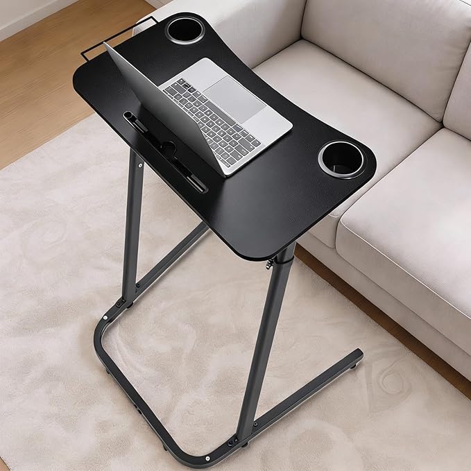 VTORY Treadmill Desk – Adjustable Desk for Walking Pad, Stable & Heavy-Duty Height 30"-47", Portable Walking Pad Desk Table Stand for Home Office & Work with Installation Guide (Black)