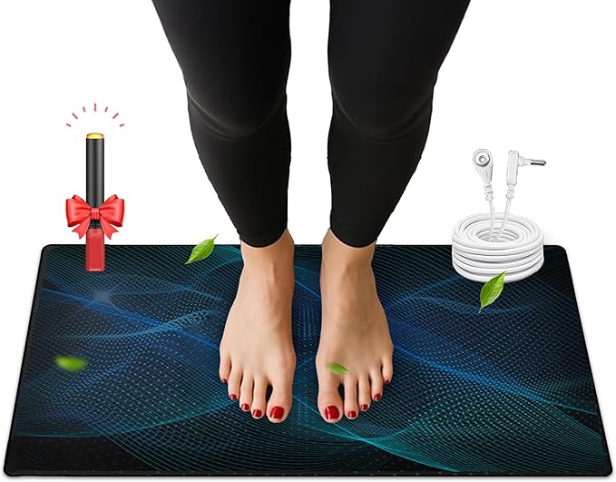 Grounding Mat for Desk, Grounded Mats for Sleep, Pain Relief, Stress Relief, Earth Connected Therapy. Grounding Pads with 15ft Cord, Indoor Grounded for Full Body Balance & Wellness Support(26.5x10in)
