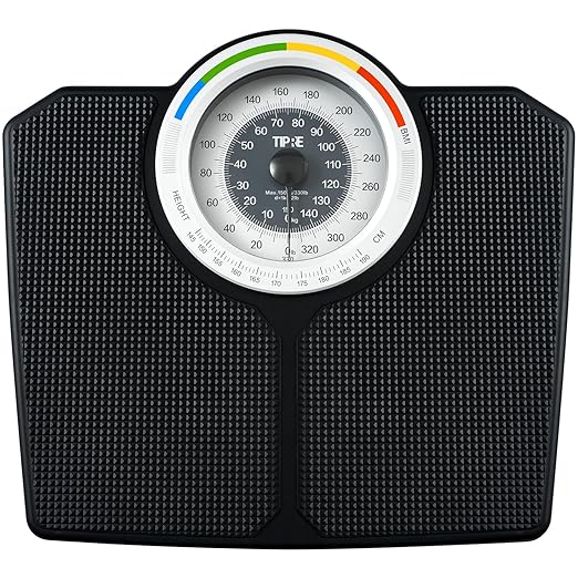 Analog Scale for Body Weight, Mechanical Bathroom Scale, Analog Scale for Body Weight, 150kg/330lb, Dial Scale with Wider and Thicker Anti-Slip Platform, Simple Calibration, No Required Battery