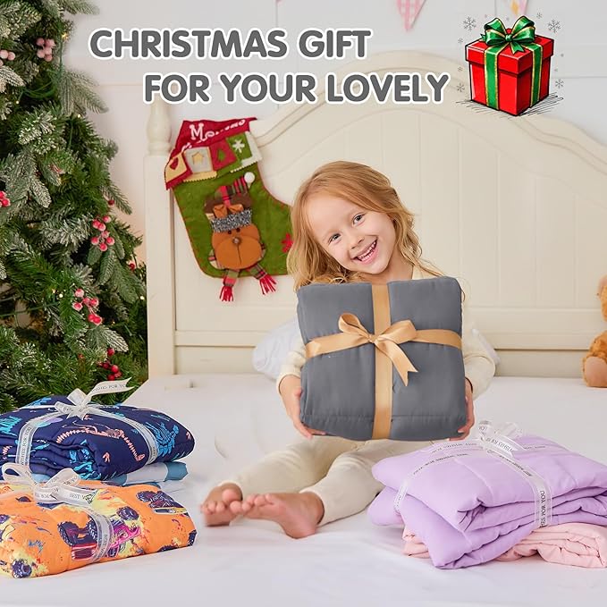 yescool Purple Weighted Blanket 5 Pounds Cooling Weighted Lap Blanket, Heavy Blanket for Sleeping, Weighted Throw Blanket Gifts for 40-60lbs, 36"x48"