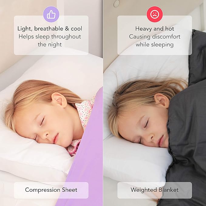 Sensory Compression Blanket | Spandex Bed Sheet for Kids & Adults | Deep Relaxing Feeling, Release Oxytocin | Helps With: SPD, Anxiety, ADHD, Autism and More | Breathable & Stretchable | Full Size