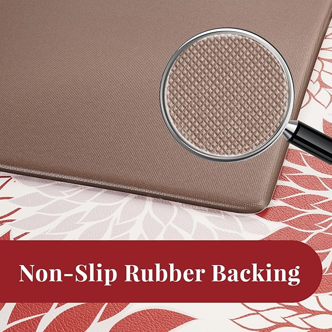 PVC Anti-Fatigue Kitchen Mats Set of 3, Non-Slip Kitchen Rugs, Comfort Standing Runner Rug, Multipurpose Indoor Mats for Laundry, Office, Bedroom, Sink, Bathroom, red