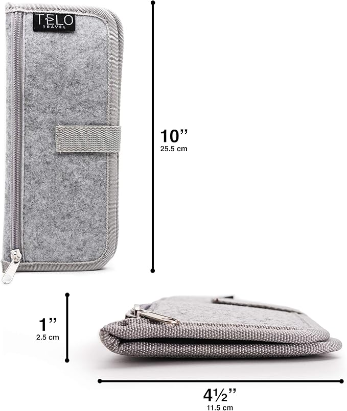 AM/PM Bi-Folding Pill Organizer + Supplement Case for OTC Medicine, Prescription + Vitamins - 14 Labeled Monday-Sunday Slide Lock Pouches, Grey Travel Pill Case