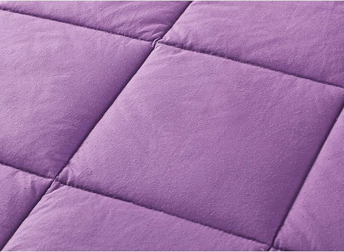 RelaxBlanket Cotton Weighted Blanket 100% Cotton with Premium Glass Beads for All-Season 60''x80'' 15lbs,Purple