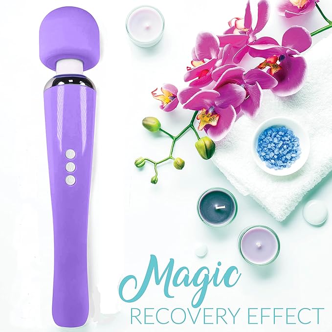 Therapeutic Cordless Massager - Powerful Massage Tool Handheld 8 Speeds 20 Patterns - Rechargeable Hand Massagers for Sore Muscles - Hand Held Massage Tool for Neck & Back