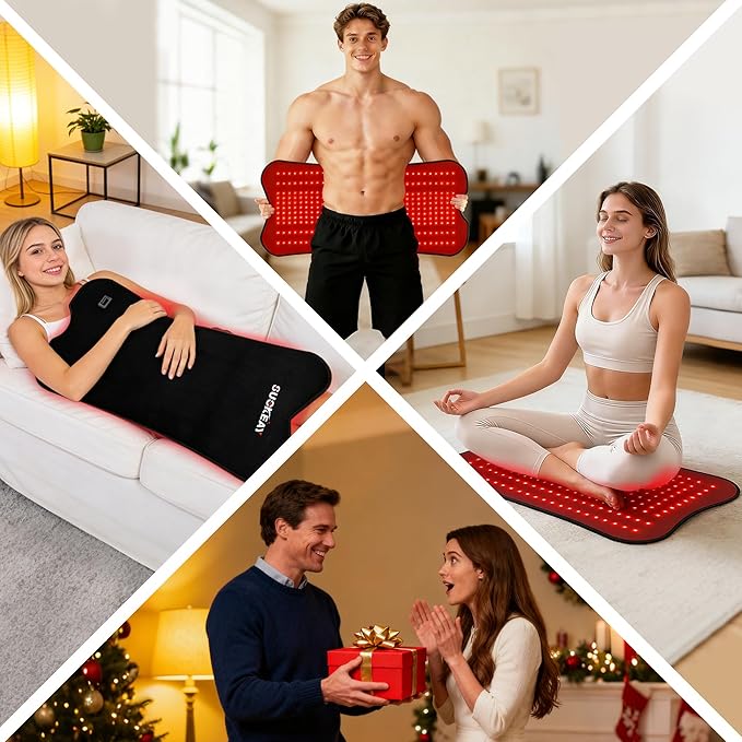 Red Light Therapy Mat 31.5‘’*14.2‘’ 330led（990Chips）Infrared Light Therapy for Body Pad Time Control 660nm&850nm for Pain Relief Wearable for Muscle Repair Gift
