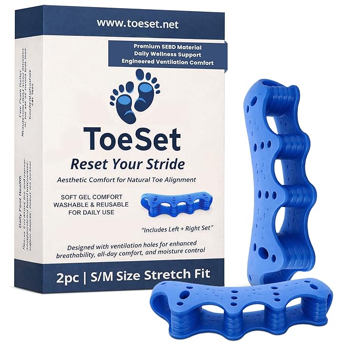 Toe Separators – Soft Gel Toe Spacers for Alignment, Stretching, Yoga and Everyday Foot Comfort (Small/Medium)