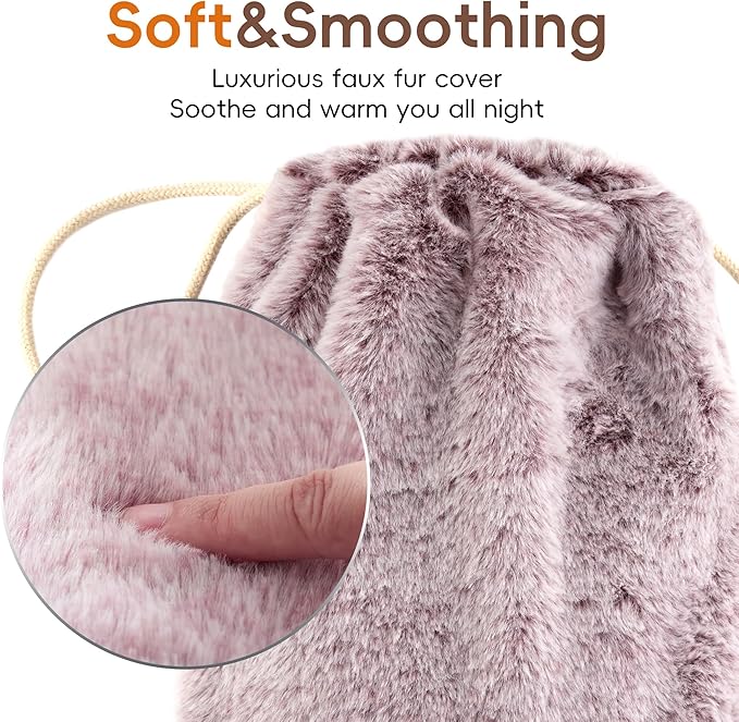 samply Hot Water Bottle with Soft Cover, 2L Hot Water Bag for Menstrual Cramps, Neck and Shoulder Pain Relief, Hot Compress, Hand Feet Warmer, Violet