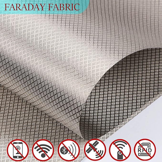 Amerthing Faraday Fabric for Copper Nickel RFID Fabric 1 Meter (39"x43" inch)