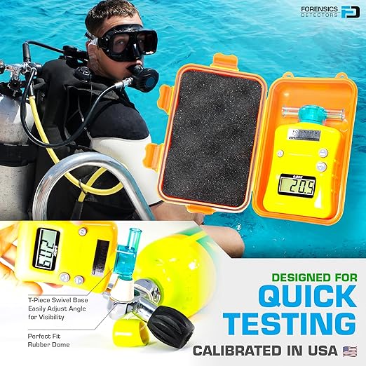 OXYGEN Analyzer by FORENSICS | 0%-100% with 0.1% resolution | Scuba, Nitrox, Divers | Water Resistant Case |