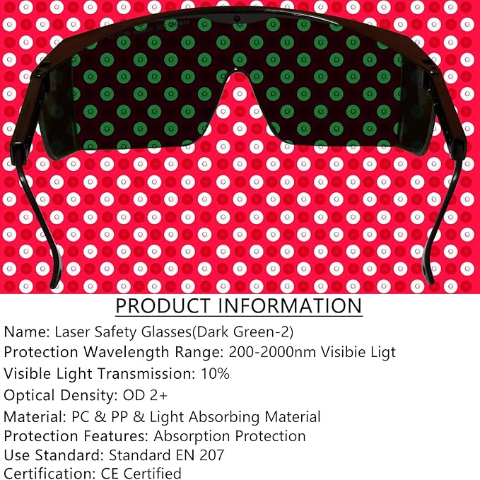 Laser Safety Glasses Red Light Therapy Goggles UV Blocking Laser Glasses for Laser Cosmetology Operator Eye Protection