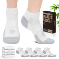 Diabetic Socks for Men,4 & 6 Pairs Low Cut Bamboo Viscose Wide Mens Diabetic Socks Size 9-11 10-13