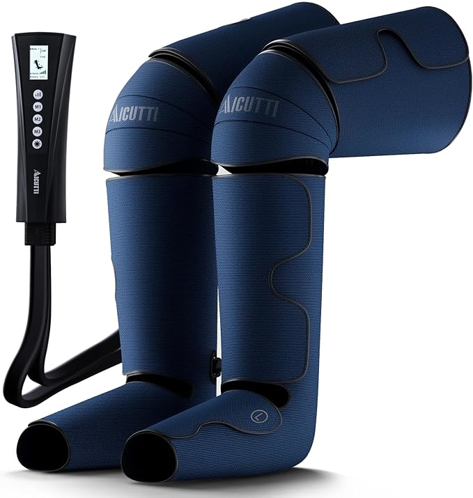 Air Compression Leg Massager with Heat for Foot, Calf, Knee & Thigh - Gifts for Christmas, Mother's Day, Father's Day - Leg Massage Boots for Women & Men - Relieves Muscle Tension and Pain