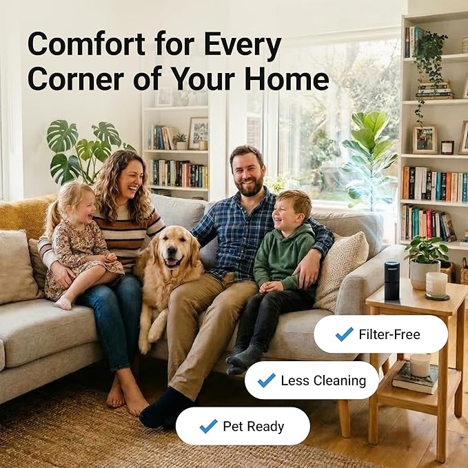 LabCharge Compact Air Purifier - Covers 250 Sq Ft - Ideal for Bedroom or Dorm Room - Silent HEPA Filter Captures Dust and Pollutants - Portable, Mini Air Purifier for Small Spaces