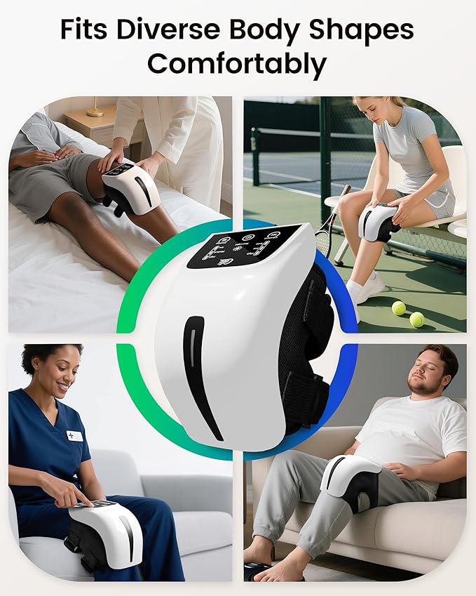 CILI Cordless Knee Massager for Pain Relief, Red Light Therapy Heating Knee Pad with Vibration, Wearable Heated Knee Warmer for Home, Office Work, Travel & Gym Recovery
