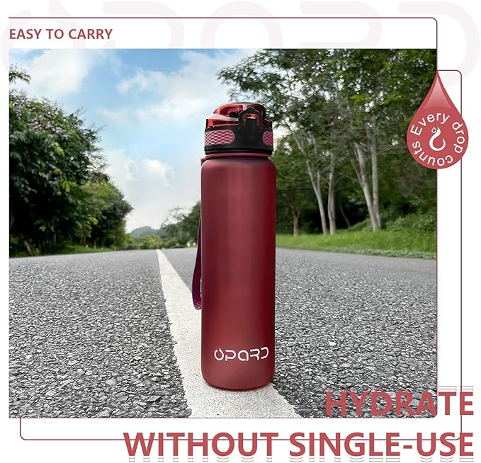 Opard 30oz/32oz Sports Water Bottle with Leak Proof Flip Top Lid BPA Free Tritan Reusable Plastic for Gym and Outdoor, Travel Water Bottle