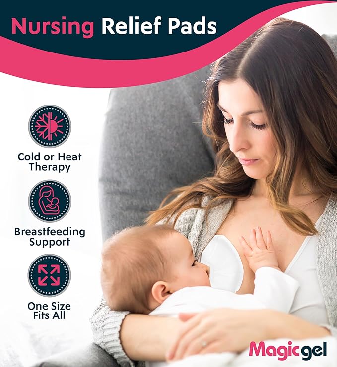 Magic Gel Luxury Breast Therapy Pack | Nipple Pads Breast Feeding Essentials for New Moms | Includes 2X Breast Ice Packs (Hot or Cold) for Breastfeeding or Breast Augmentation Post Surgery Pain Relief