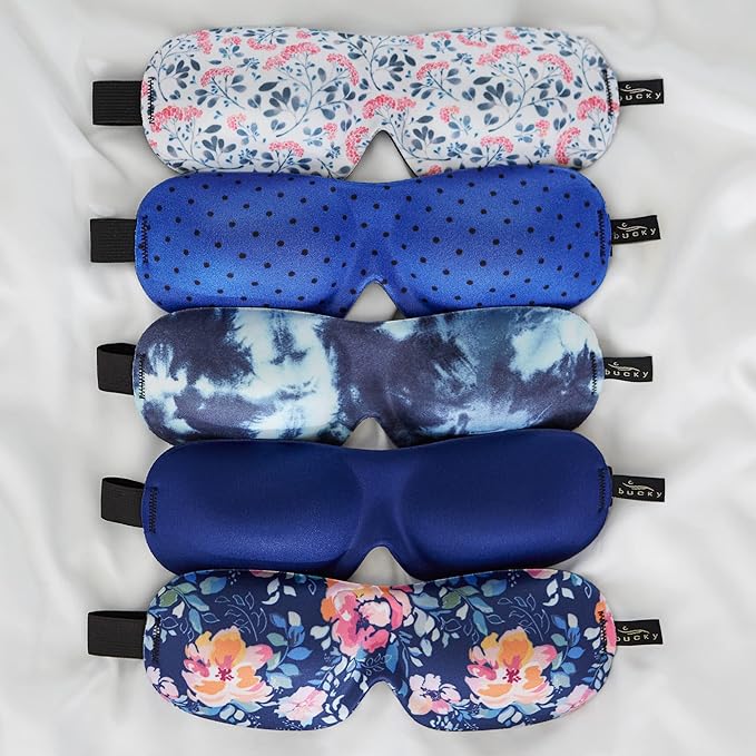 Bucky 40 Blinks No Pressure Printed Eye Mask for Travel & Sleep, Tie-Dye, One Size